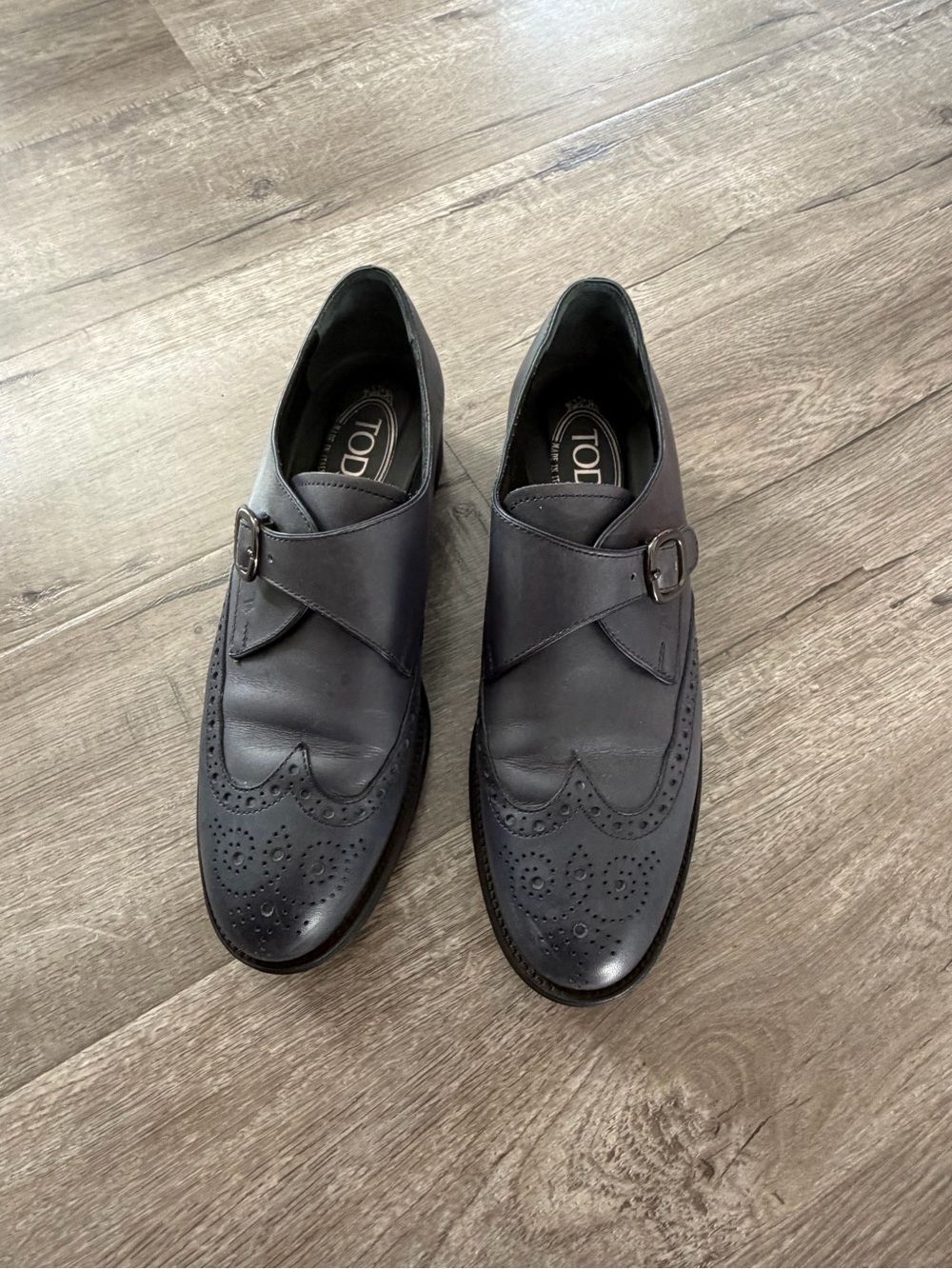 Tod's Women's Leather Monk-Strap Brogues – Charcoal, EU 38